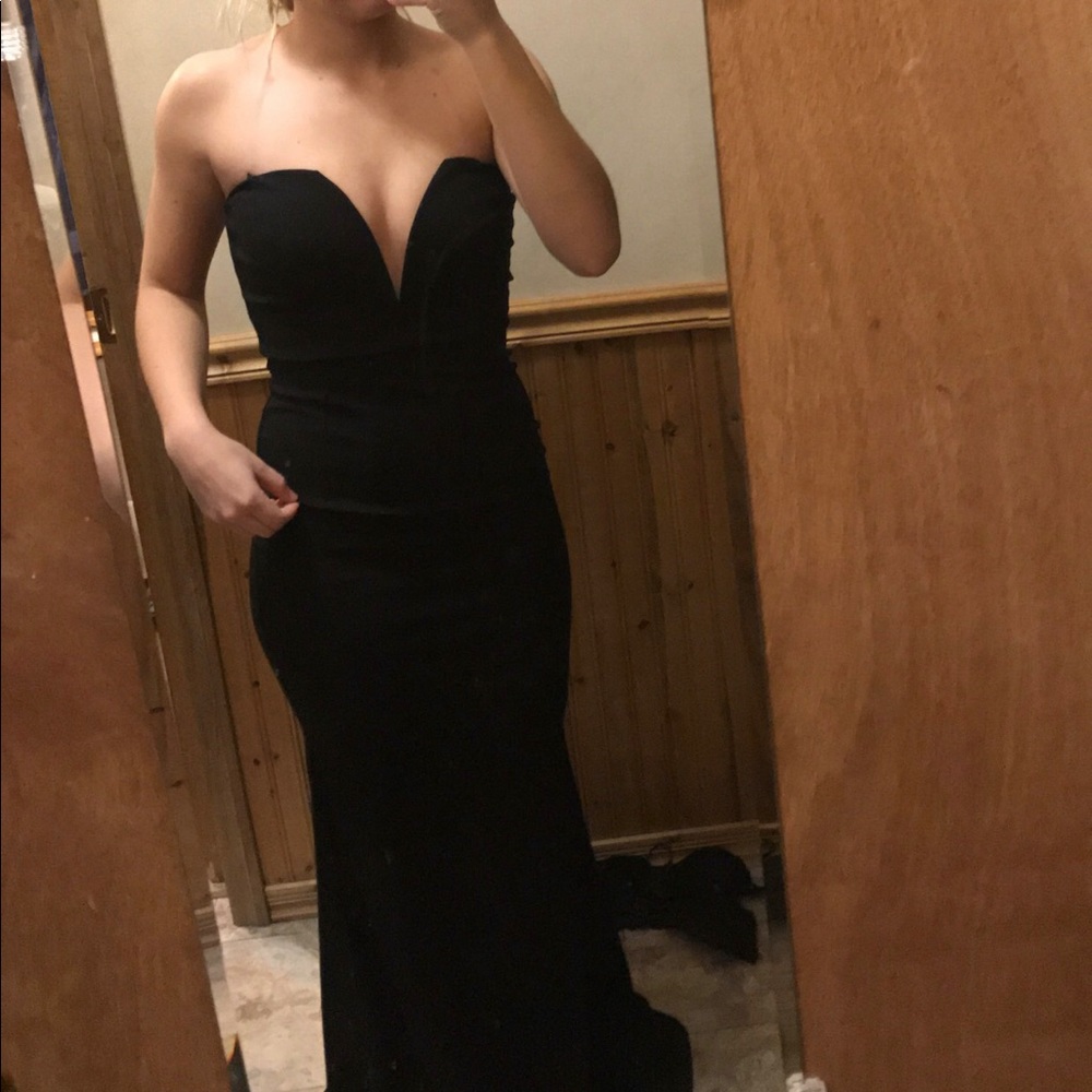 Long, Black, tight fitted, dress